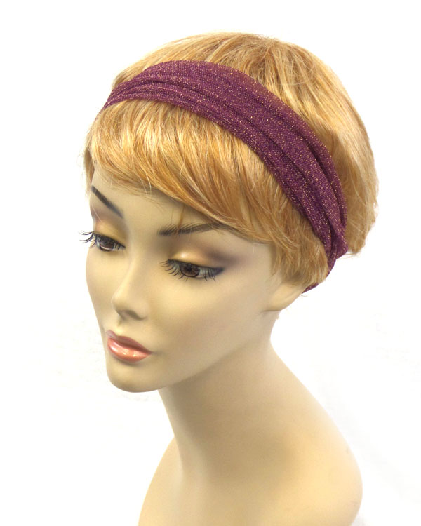 SPANDEX FABRIC AND WOOD RING BACK MULTI FUNCTION HEADBAND AND WRIST WRAP