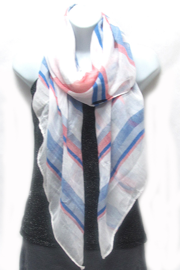 Plaid pattern viscose scarf
