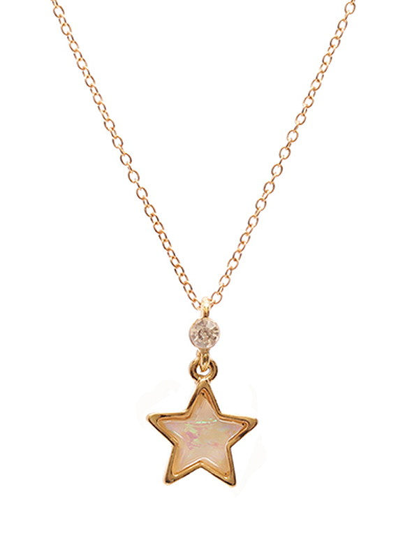 ACRYLIC EPOXY PENDANT NECKLACE - STAR