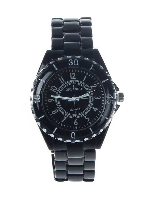 Small face designer inspired color metal band watch