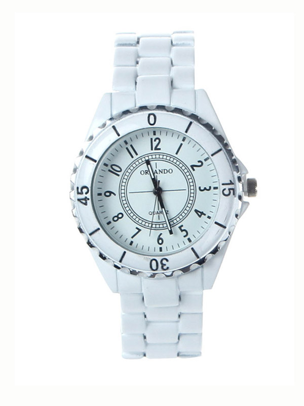 Small face designer inspired color metal band watch