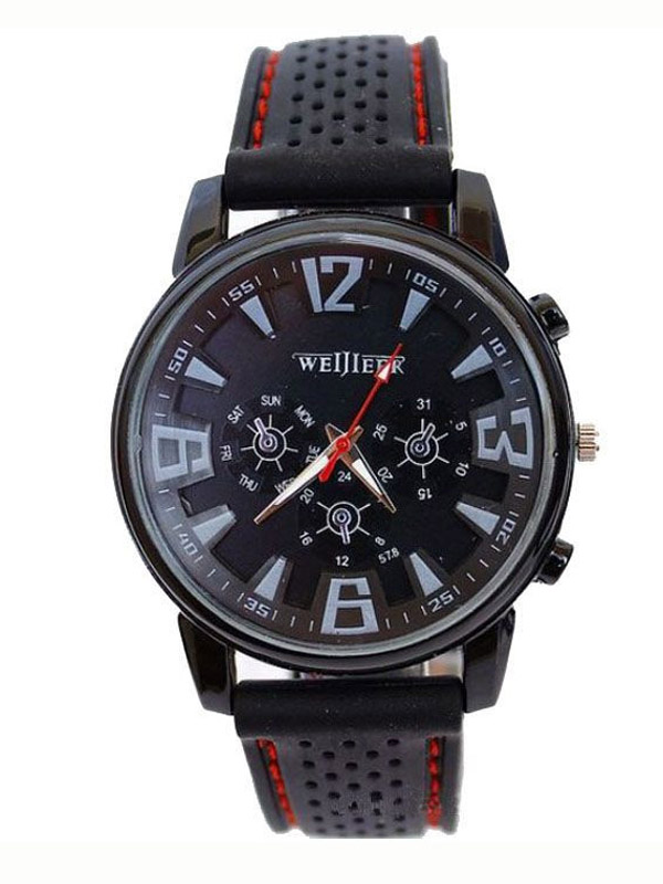 Sports and army style mens rubber band watch
