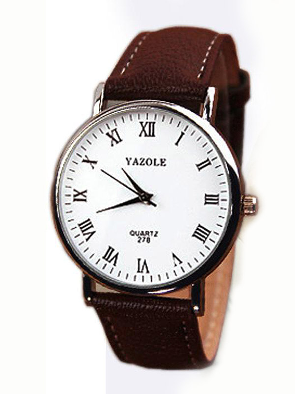 Pu leather band mens fashion watch