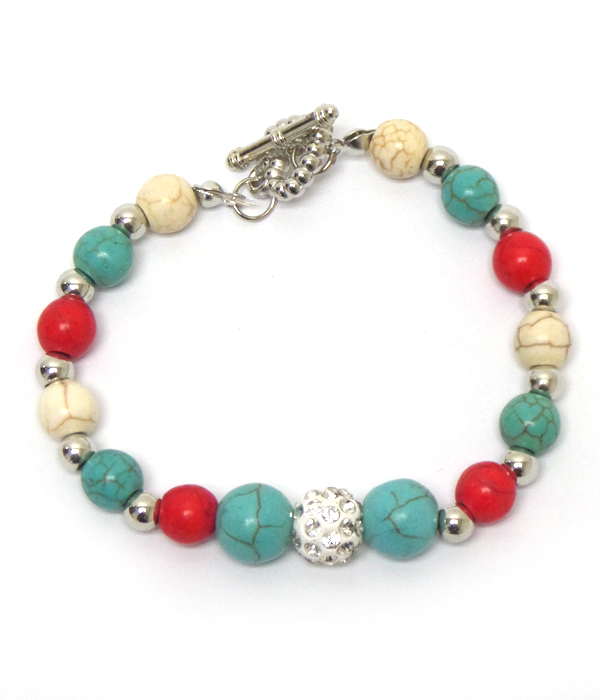 Turquoise link toggle bracelet