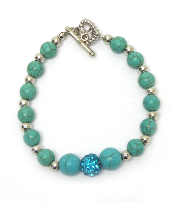 Turquoise link toggle bracelet