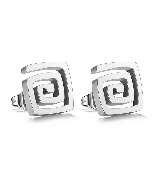 Metal maze loop earring
