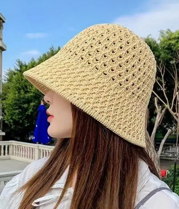 Breathable knit bucket hat