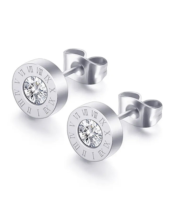 Designer inspired crystal center button earring