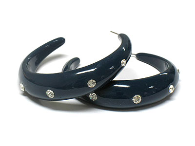 Crystal stud acryl arc earring 