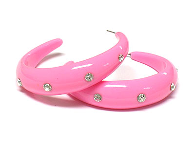 Crystal stud acryl arc earring 