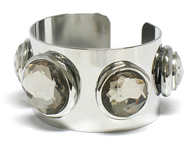 Epoxy stone metal bangle
