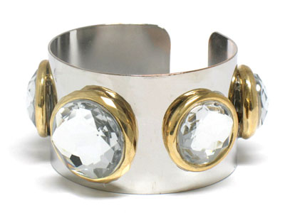 Epoxy stone metal bangle
