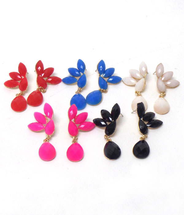 Acrylic stone mix drop 12 pair earring set dozen pack mens jewelry