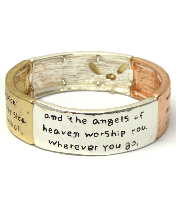 Religious inspiration guardian angel theme message stretch bracelet