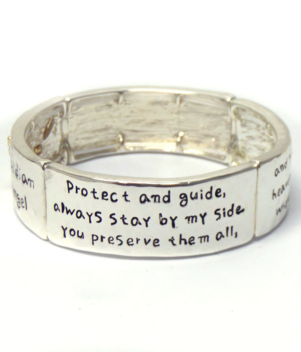 Religious inspiration guardian angel theme message stretch bracelet