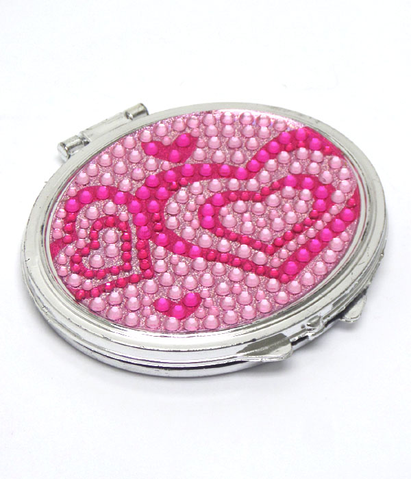 Acrylic stone top heart handmirror