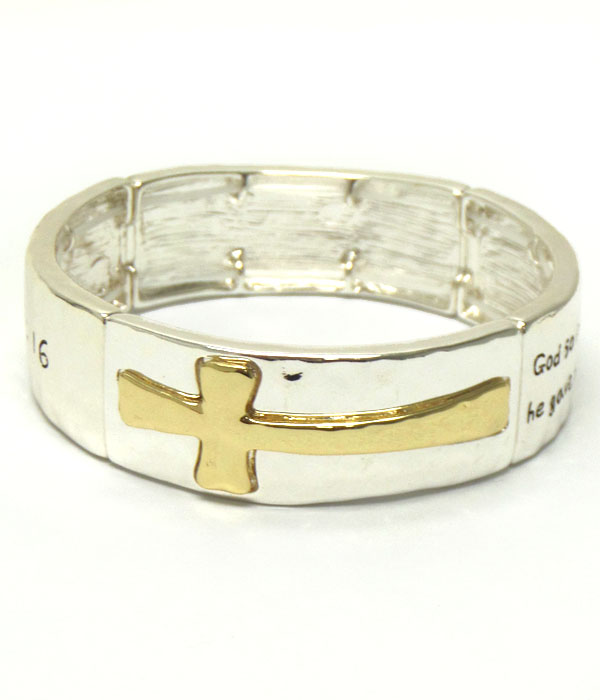 Religious inspiration message stretch bracelet - john 3:16