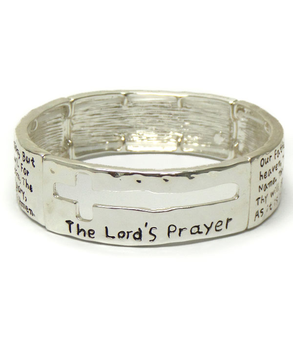 Religious inspiration message stretch bracelet - lords prayer