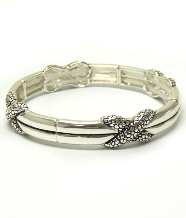 Snake skin textured stretch bracelet