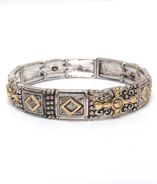 Designer textured stretch bracelet