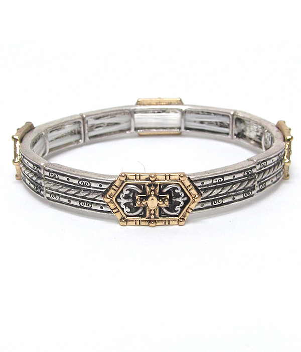Designer textured stretch bracelet