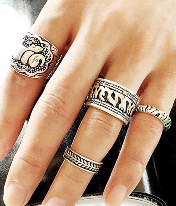 4 piece multi ring combo set