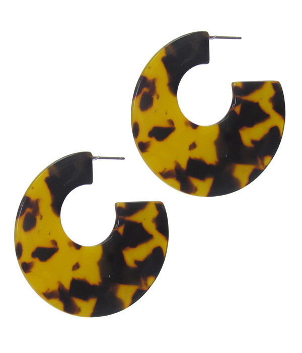 ORGANIC CELLULOSE HOOP EARRING - TORTOISE