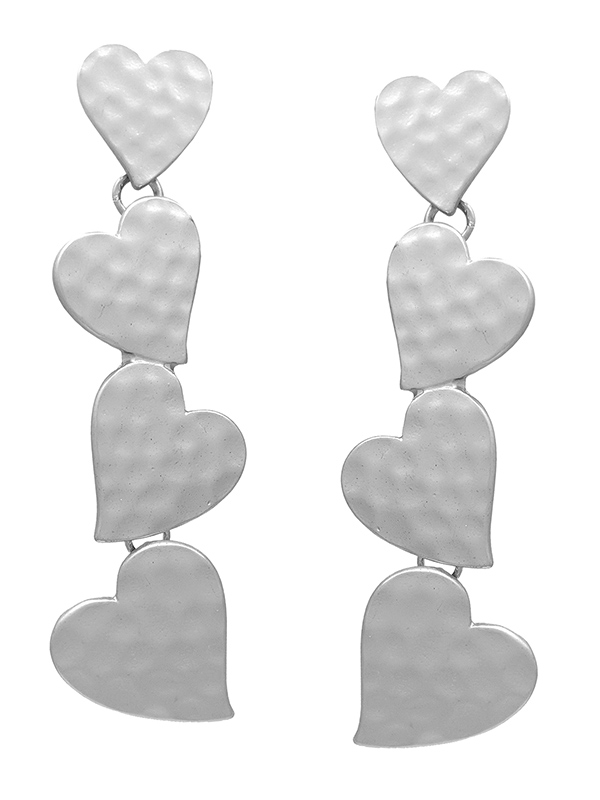 MULTI METAL HEART LINK DROP EARRING