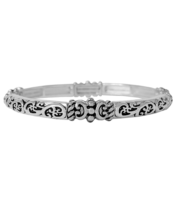 Designer textured stabkable stretch bracelet