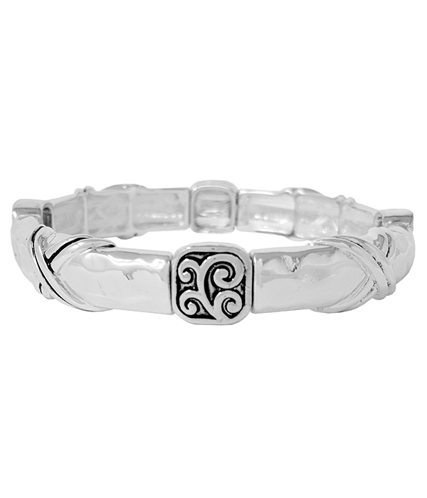 Designer textured stretch bracelet
