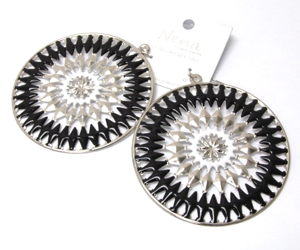 Metal fashion colorful designer style round hoop earring - hoops