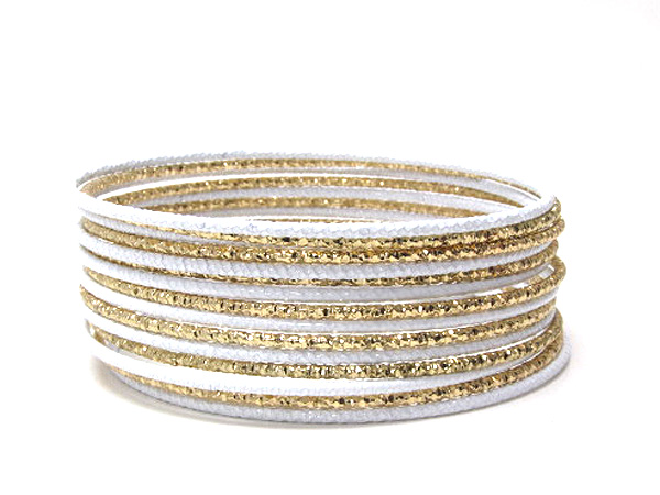 Multi textured metal colorful fashion bracelet