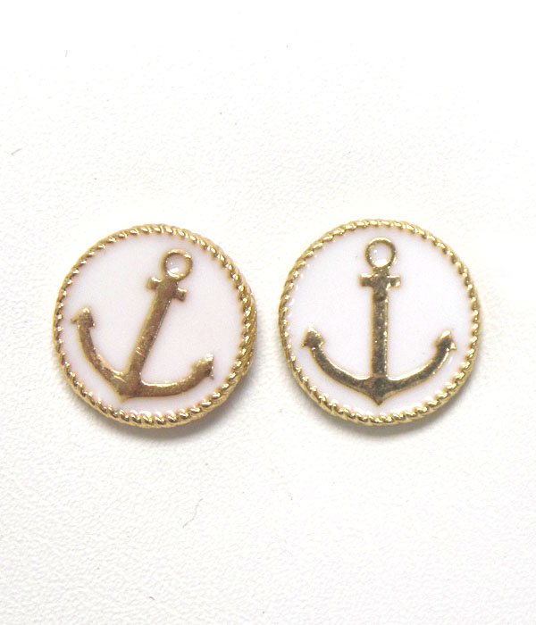 Epoxy anchor button earring