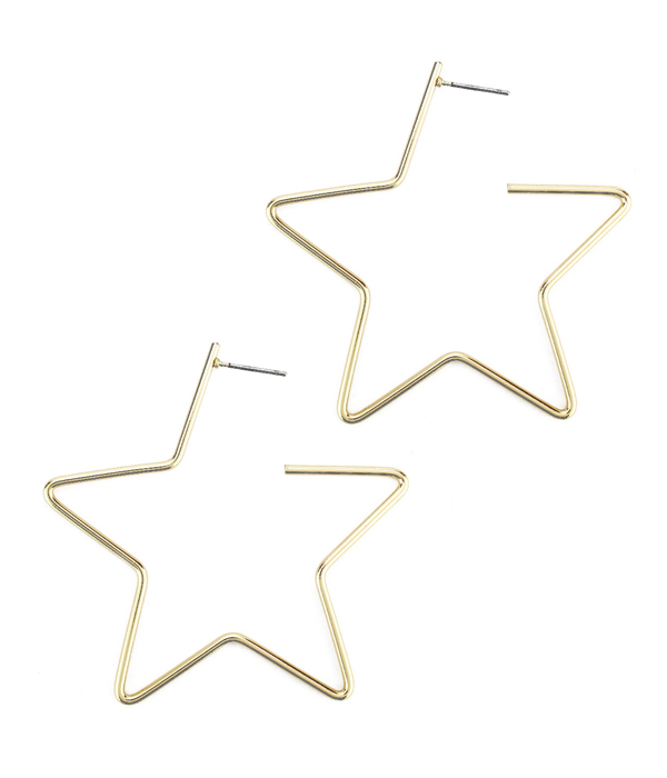 STAR WIRE HOOP EARRING