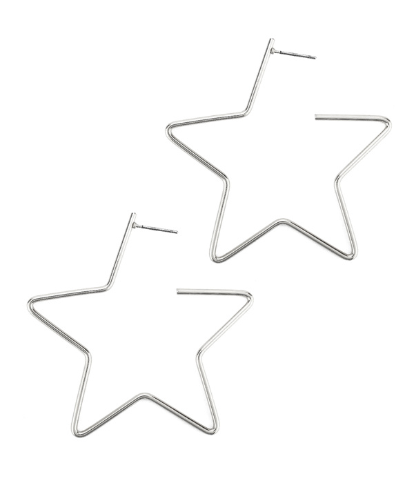Star wire hoop earring