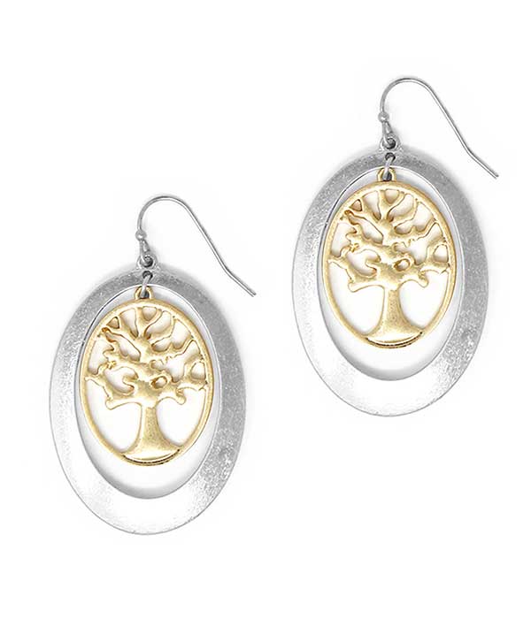 TREE OF LIFE OVAL EARRING