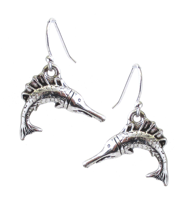 SEALIFE THEME METAL EARRING - SWORDFISH