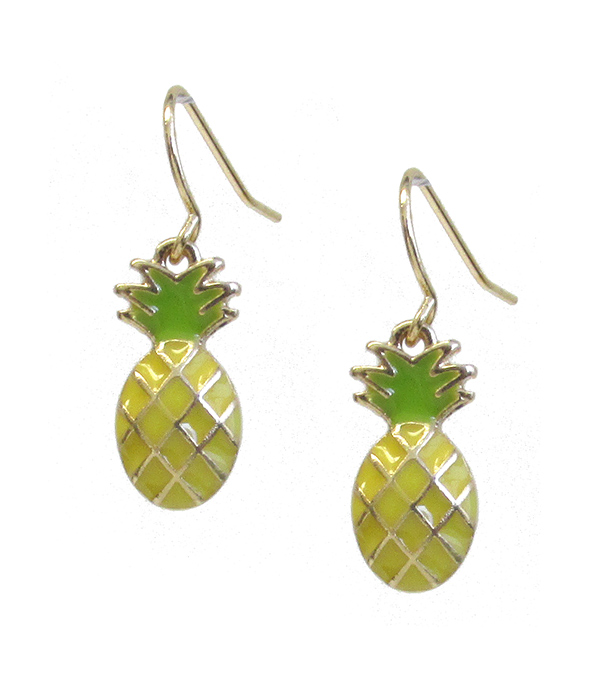 Tropical fruit theme earring - pineapple