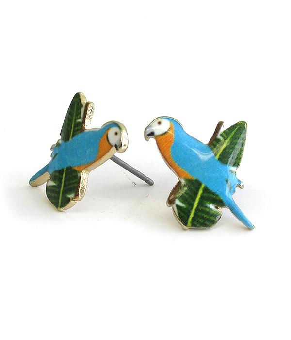 TROPICAL BIRD THEME EARRING - PARROT