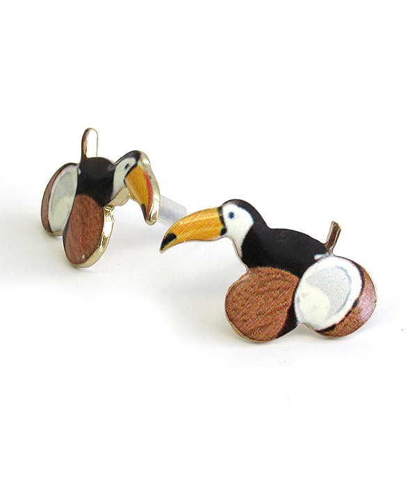 TROPICAL BIRD THEME EARRING - TOUCAN