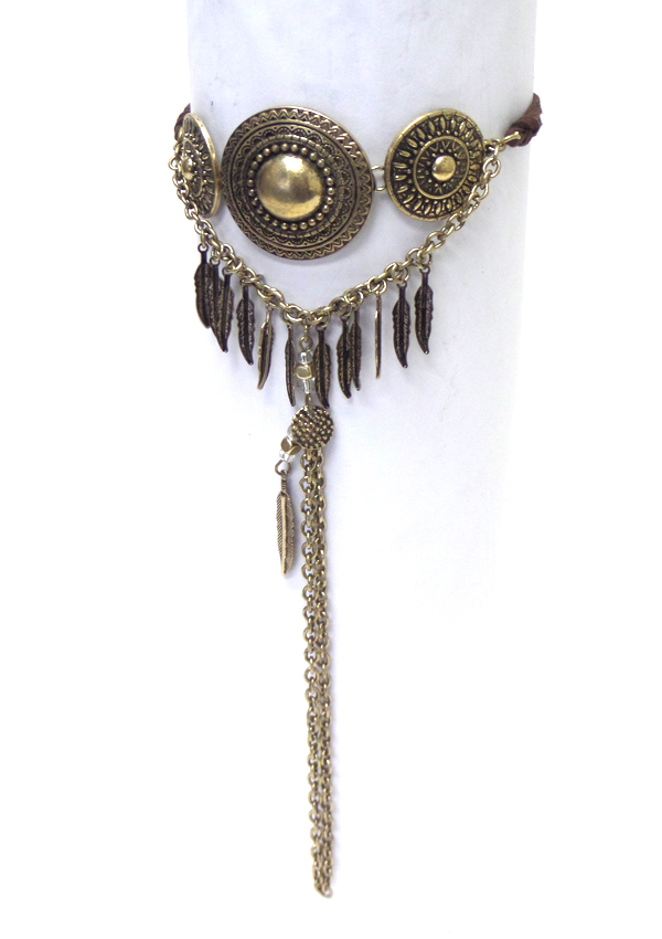 Vintage cross cloth wrapped cuff bracelet 