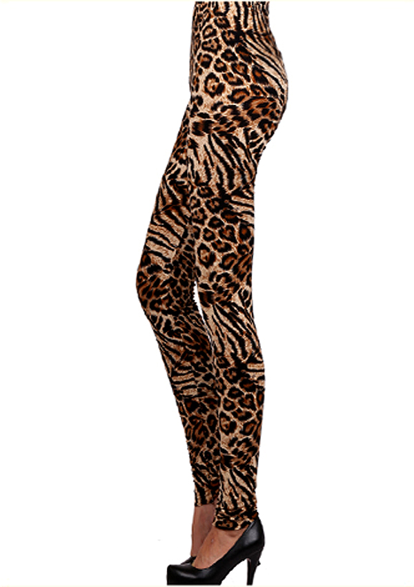 Animal print leggings - 65% poly 35% cotton
