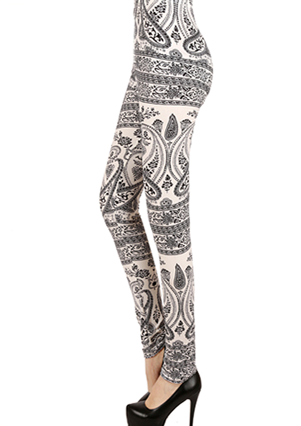 Paisley print leggins - 65% poly 35% cotton