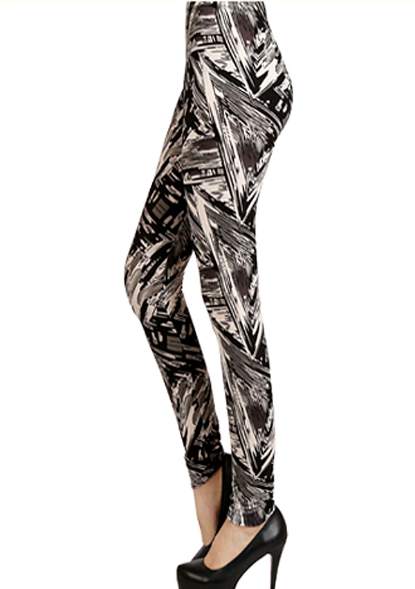 Scratch print leggings - 65% poly 35% cotton