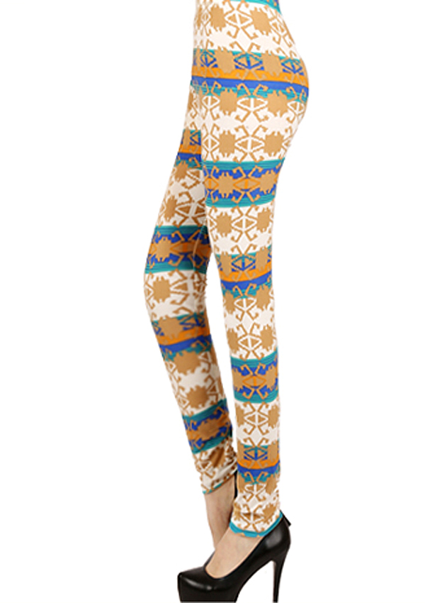 Aztec print leggings - 65% poly 35% cotton -western