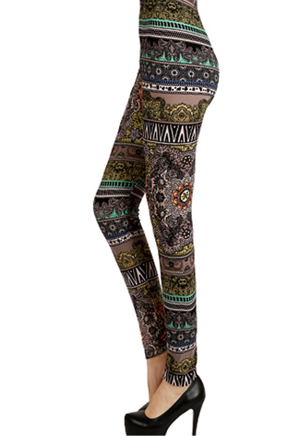 Aztec print leggings - 65% poly 35% cotton -western