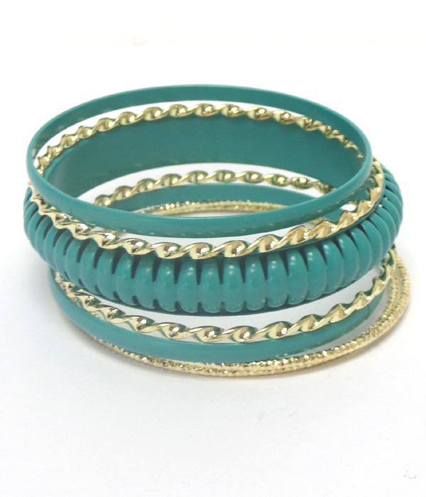 MULTI  DESIGN METAL BANGLE BRACELET SET