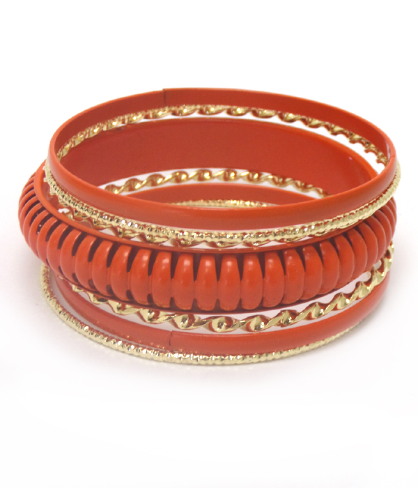 MULTI  DESIGN METAL BANGLE BRACELET SET 