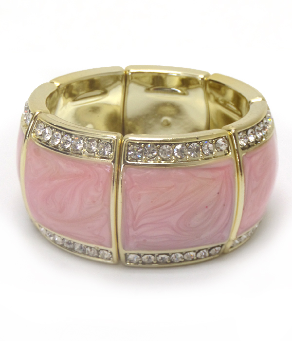 Wide stone type with crystals bracelet