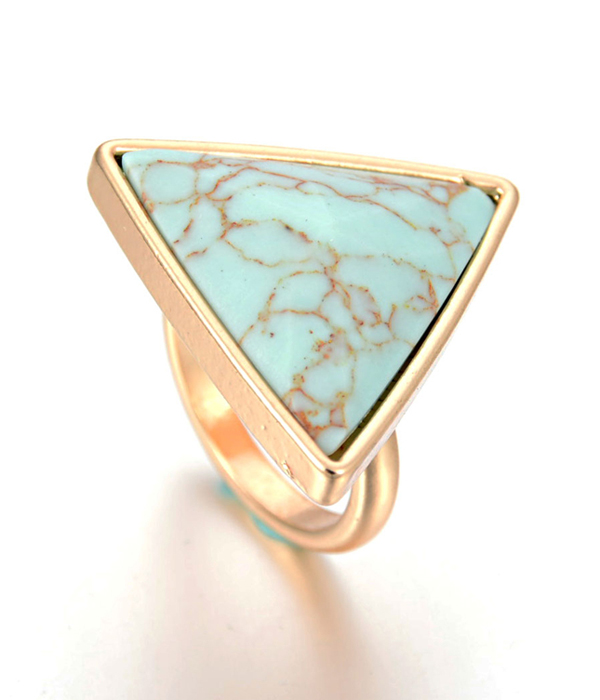 Marble triangle stone cocktail ring